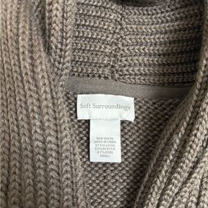Soft Surroundings Female Brown Sweater with Suede Belt-Never Worn